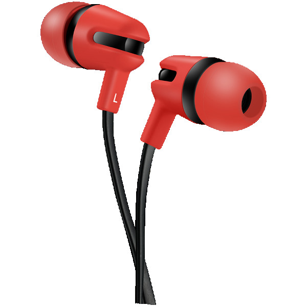 CANYON Stereo earphone with microphone, 1.2m flat cable, Red, 22*12*12mm, 0.013kg ( CNS-CEP4R ) 