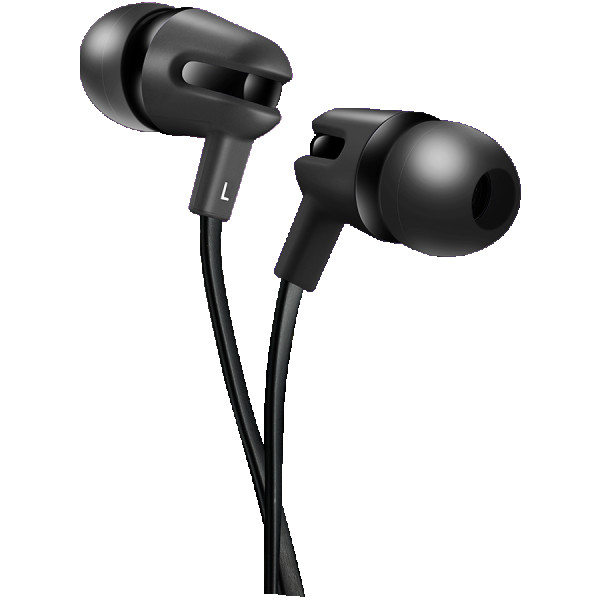 CANYON Stereo earphone with microphone, 1.2m flat cable, Black, 22*12*12mm, 0.013kg ( CNS-CEP4B ) 