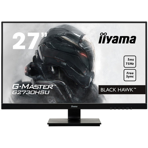 IIYAMA Monitor  27'' ETE Gaming, Ultra Slim, G-Master Black Hawk, FreeSync, 1920x1080@75Hz, 300cdm2, VGA, DisplayPort, HDMI, 1ms, Speakers, 