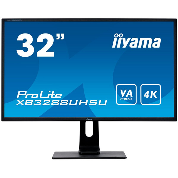 IIYAMA XB3288UHSU-B1  32 4K VA monitor 3ms 178178Signal input  HDMI x2 (v.2.0)  DisplayPort x1 (v.1.2)  USB HUB  x2 (v.3.0 (x1 charger))   