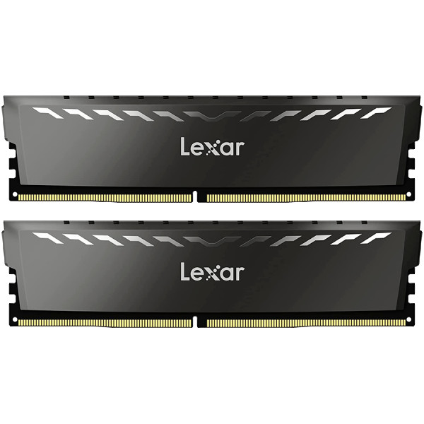 Lexar® THOR 32GB Kit (16GB x 2) DDR4 3200Mhz UDIMM XMP Memory with heatsink. Dual pack ( LD4BU016G-R3200GDXG ) 