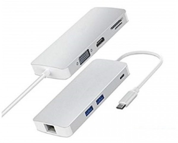 HUB USB 3* tipC/vga+hdmi+usb30