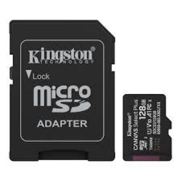 MEM SD MICRO 128GB Kingston Canvas Select Plus + Adapter SDCS3128GB