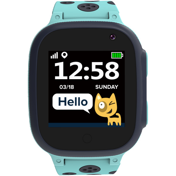 Kids smartwatch, 1.44 inch colorful screen,  GPS function, Nano SIM card, 32+32MB, GSM(85090018001900MHz), 400mAh battery, compatibility with iOS and android, Blue, host: 52.9*40.3*14.8mm, strap: 230*20mm, 42g ( CNE-KW34BL ) 