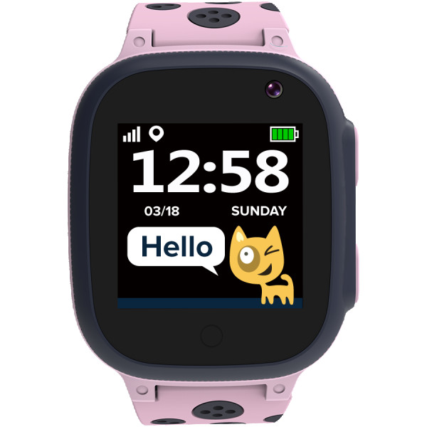 Kids smartwatch, 1.44 inch colorful screen, GPS function, Nano SIM card, 32+32MB, GSM(85090018001900MHz), 400mAh battery, compatibility with iOS and android, Pink, host: 52.9*40.3*14.8mm, strap: 230*20mm, 42g ( CNE-KW34PP ) 