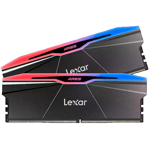 Lexar Ares 2.0 DDR5 6000 CL30 1.35V Memory with heatsink and RGB lighting,Dual pack, Black Color ( LD5U16G60C30BR-RGD ) 