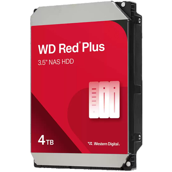 HDD NAS WD Red Plus (3.5, 4TB, 512MB, 5400 RPM, SATA 6 Gbs) ( WD40EFZZ ) 