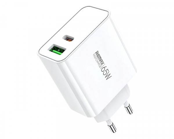 REMAX Strujni Fast punjac Kiddy 1xUSB3.0+1 xTIP C 65W RP-U125, beli 