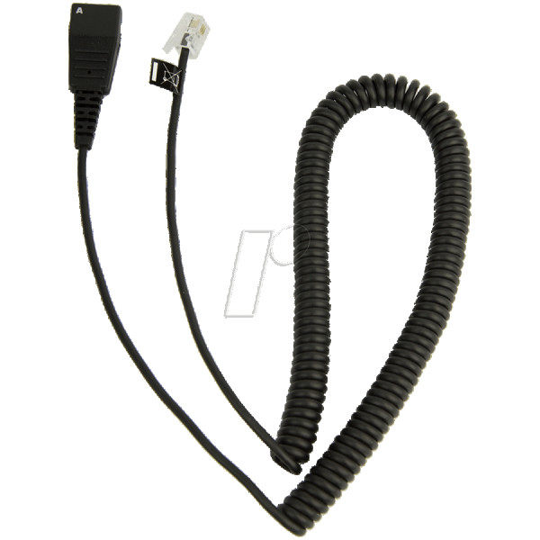 JABRA QD Cord to RJ10, coiled, 0,5 - 2 meters, for Lucent Callmaster V, VI, Cisco 79xx and PLX A22 ( 8800-01-37 ) 