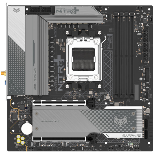 SAPPHIRE AMD B850M AM5 NITRO+ Ryzen R9R7R5, 4x DDR5 8000MHz, PCIE 5, 1x M.2 Gen5, 1x M.2 Gen4, LAN 2.5 Gbps, WIFI6, USB, MATX ( 52123-01-40